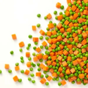 diced carrots and green peas